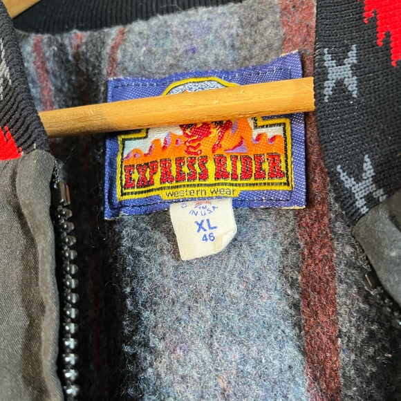 Express Rider Black and Red Patterned Jacket - Picture 2 of 5